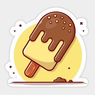 Popsicle Ice Cream Melting Cartoon Vector Icon Illustration Sticker